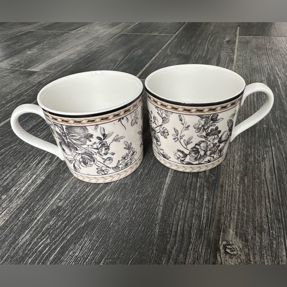 RARE Royal Doulton Studio Provence Noir Teacup Set of 2 Fine China - Picture 10 of 12